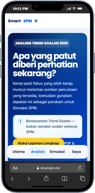 Paparan Analisis Trend Soalan SmartSPM Sejarah 2026