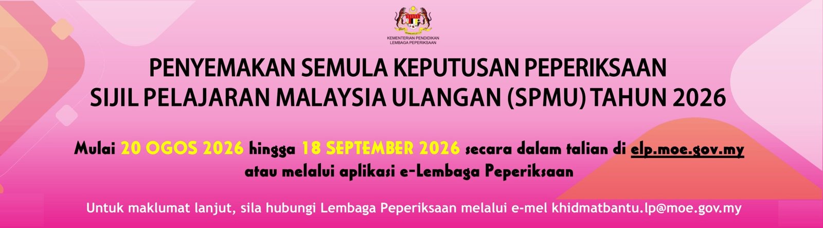 Penyemakan Semula Keputusan SPMU 2026 Dibuka Hingga 18 September 2026